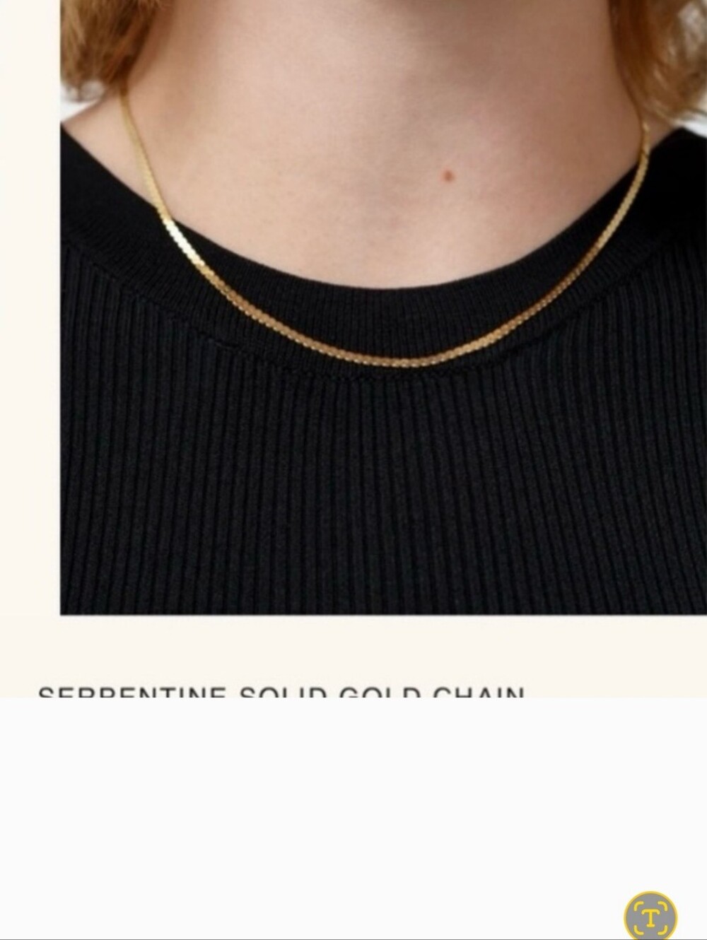 Women’s Serpentine Flat Curb Chain Necklace - 14k Solid Gold - Picture 8 of 11
